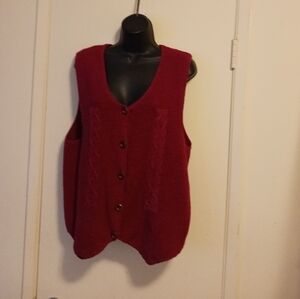 Y2k CABIN CREEK KNITTED VEST, VINTAGE 90'S XL WINE COLOR